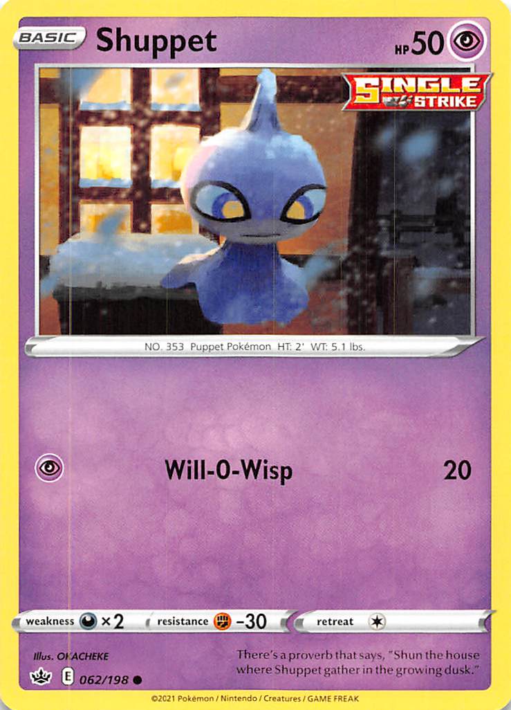 Shuppet (062/198) [Sword & Shield: Chilling Reign] | Tables and Towers