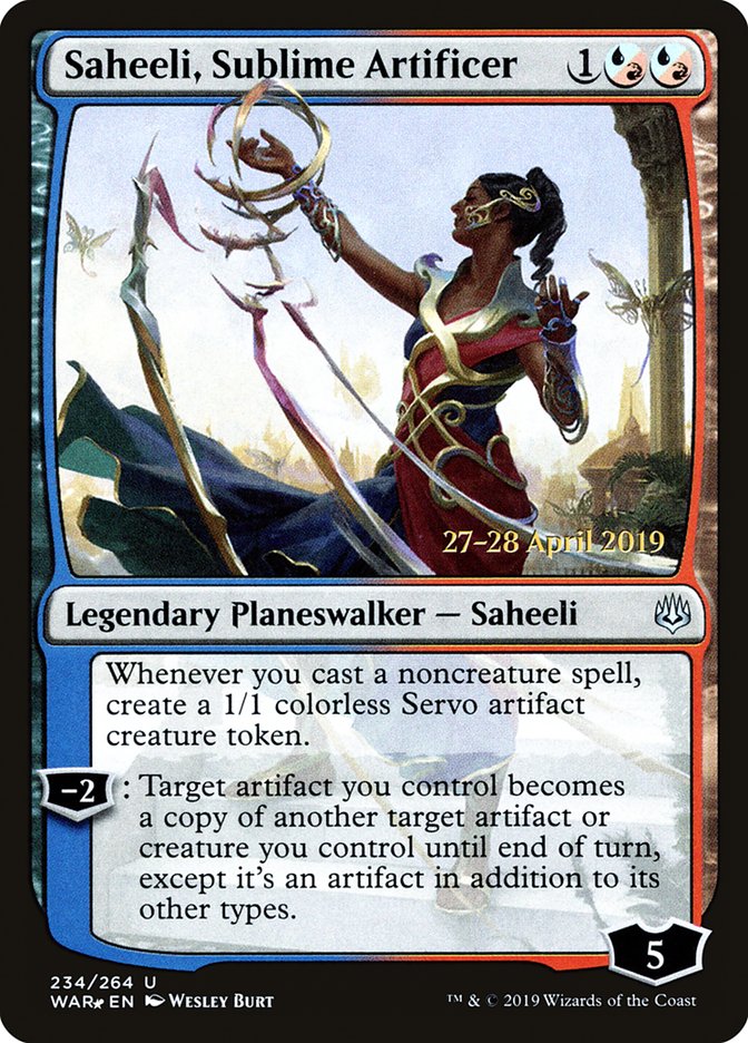 Saheeli, Sublime Artificer [War of the Spark Prerelease Promos] | Tables and Towers