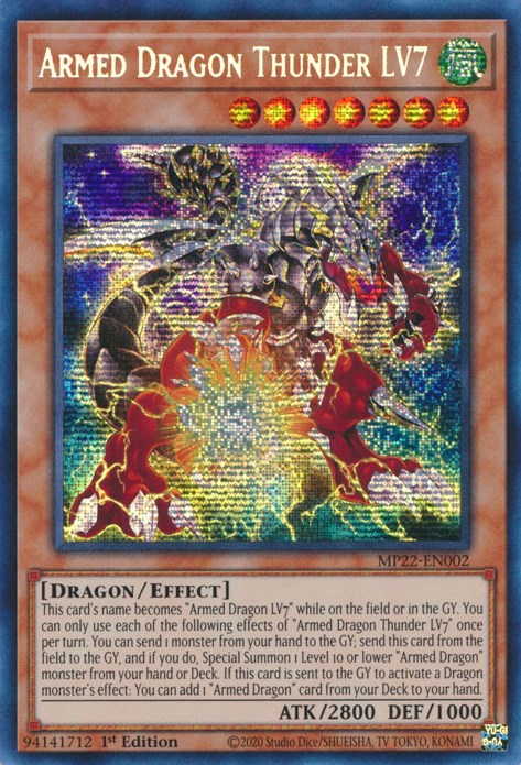 Armed Dragon Thunder LV7 [MP22-EN002] Prismatic Secret Rare | Tables and Towers