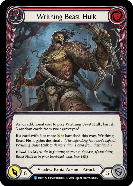 Writhing Beast Hulk (Red) [MON129] (Monarch)  1st Edition Normal | Tables and Towers