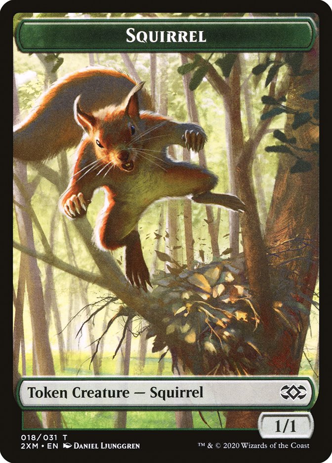 Demon // Squirrel Double-Sided Token [Double Masters Tokens] | Tables and Towers