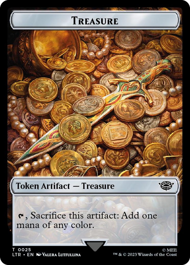 Treasure // Food (0024) Double-Sided Token (Surge Foil) [The Lord of the Rings: Tales of Middle-Earth Tokens] | Tables and Towers