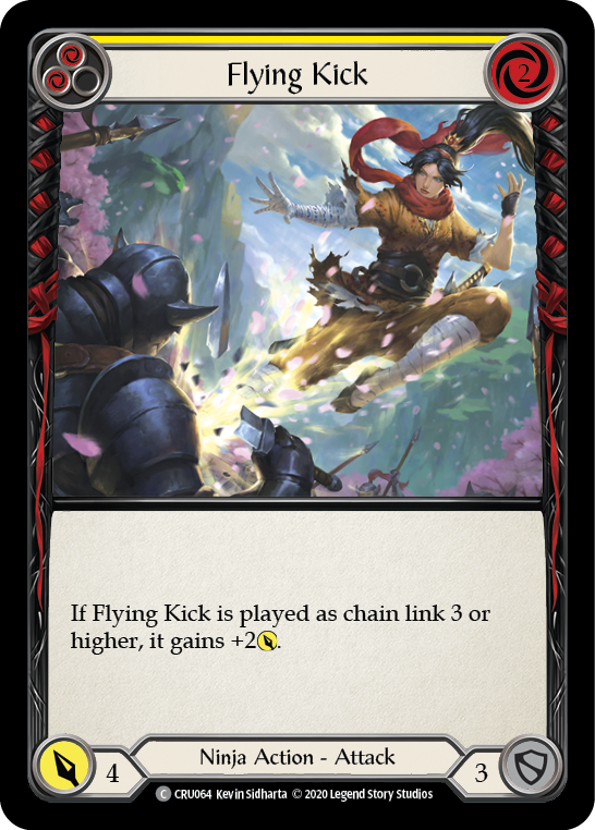 Flying Kick (Yellow) [CRU064] (Crucible of War)  1st Edition Rainbow Foil | Tables and Towers