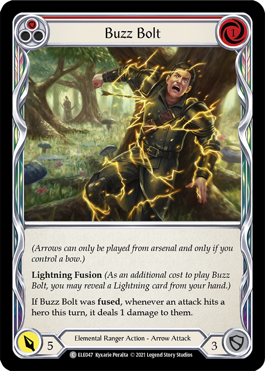 Buzz Bolt (Red) [ELE047] (Tales of Aria)  1st Edition Rainbow Foil | Tables and Towers