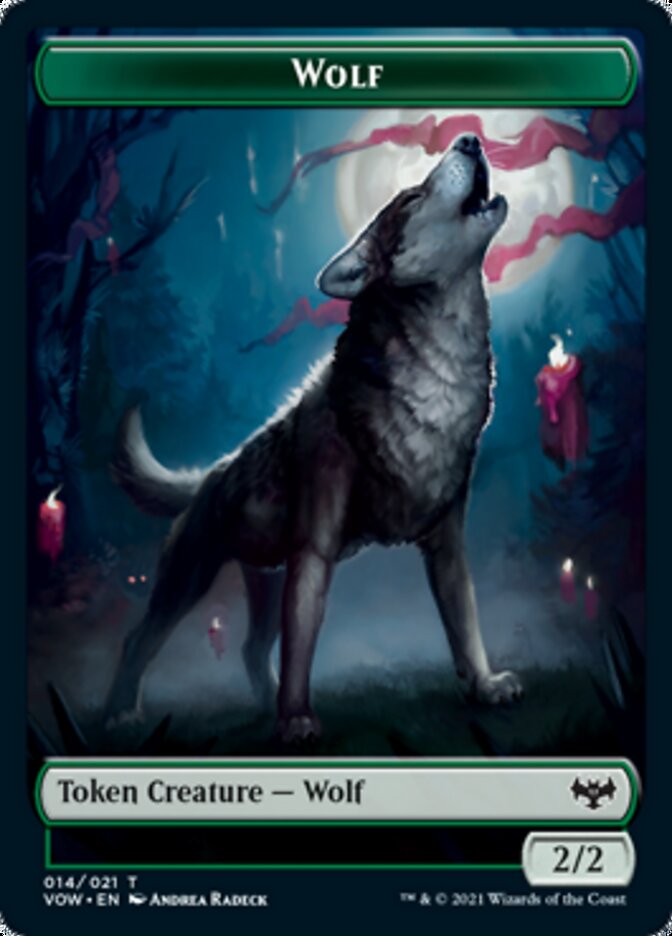 Wolf (011) // Wolf (014) Double-Sided Token [Innistrad: Crimson Vow Tokens] | Tables and Towers