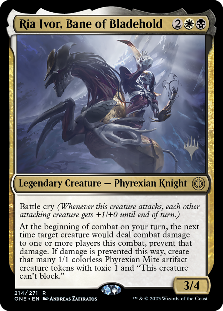 Ria Ivor, Bane of Bladehold (Promo Pack) [Phyrexia: All Will Be One Promos] | Tables and Towers