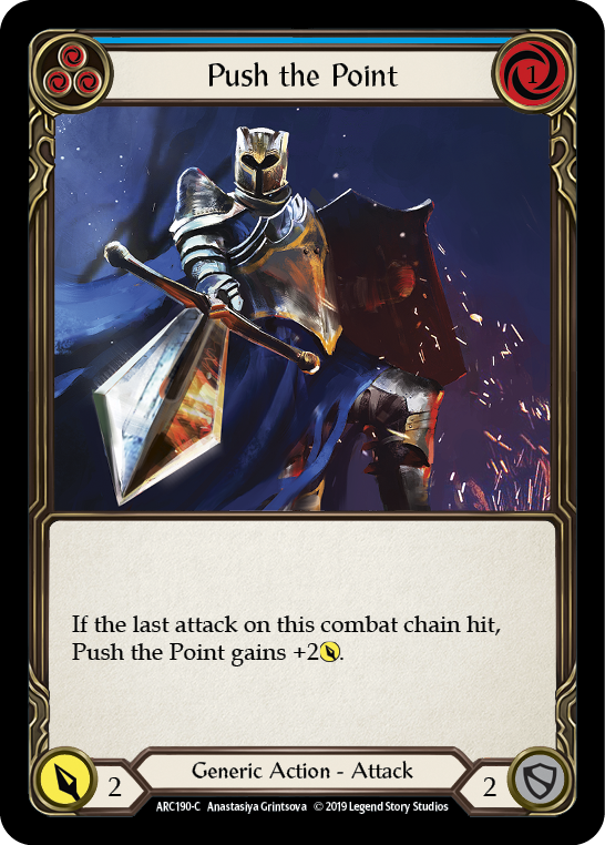 Push the Point (Blue) [ARC190-C] (Arcane Rising)  1st Edition Rainbow Foil | Tables and Towers