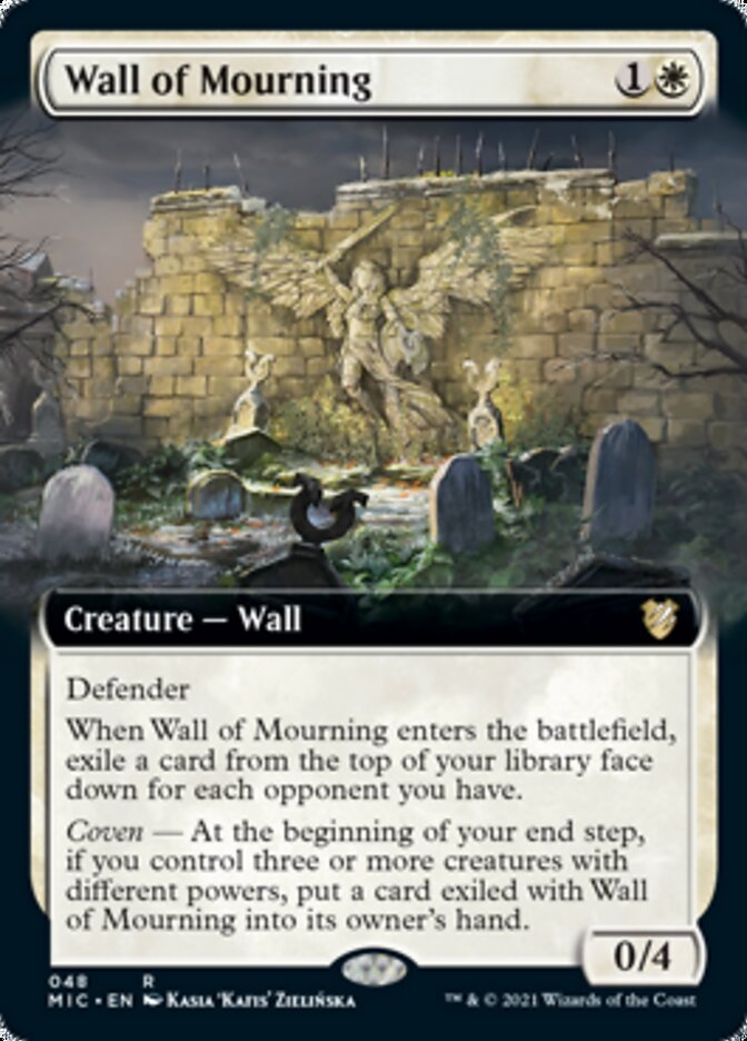 Wall of Mourning (Extended Art) [Innistrad: Midnight Hunt Commander] | Tables and Towers