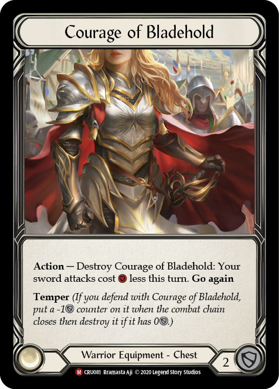 Courage of Bladehold [CRU081] (Crucible of War)  1st Edition Cold Foil | Tables and Towers