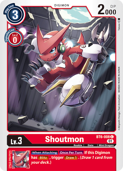 Shoutmon [BT6-008] [Double Diamond] | Tables and Towers