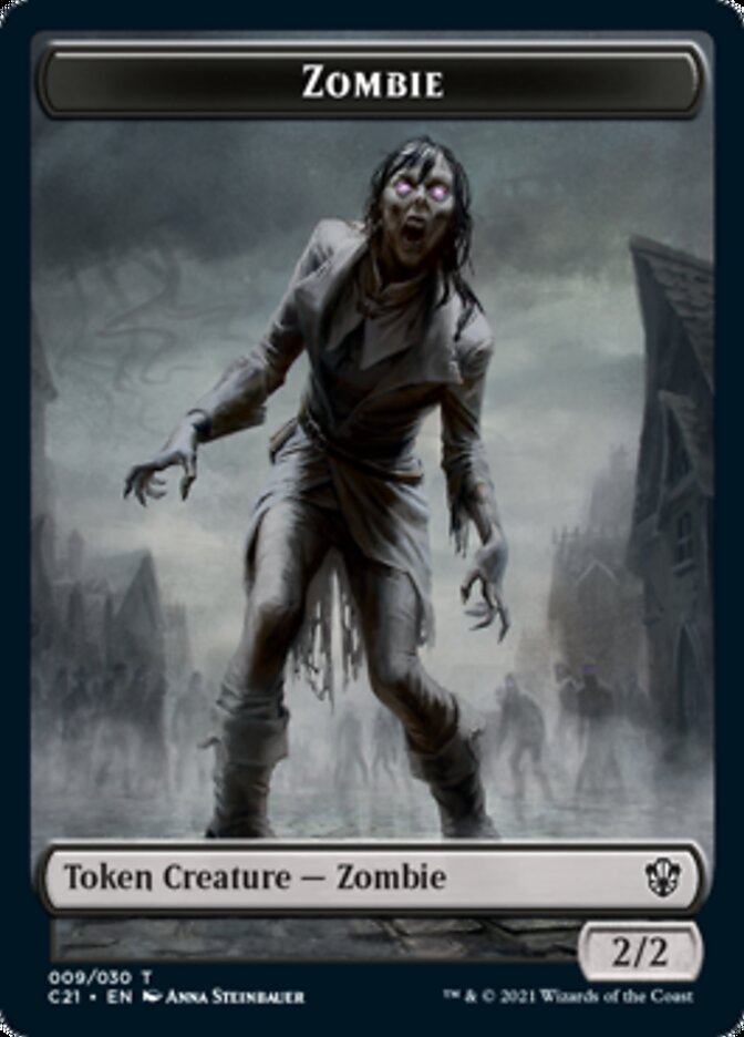 Zombie // Horror Double-Sided Token [Commander 2021 Tokens] | Tables and Towers