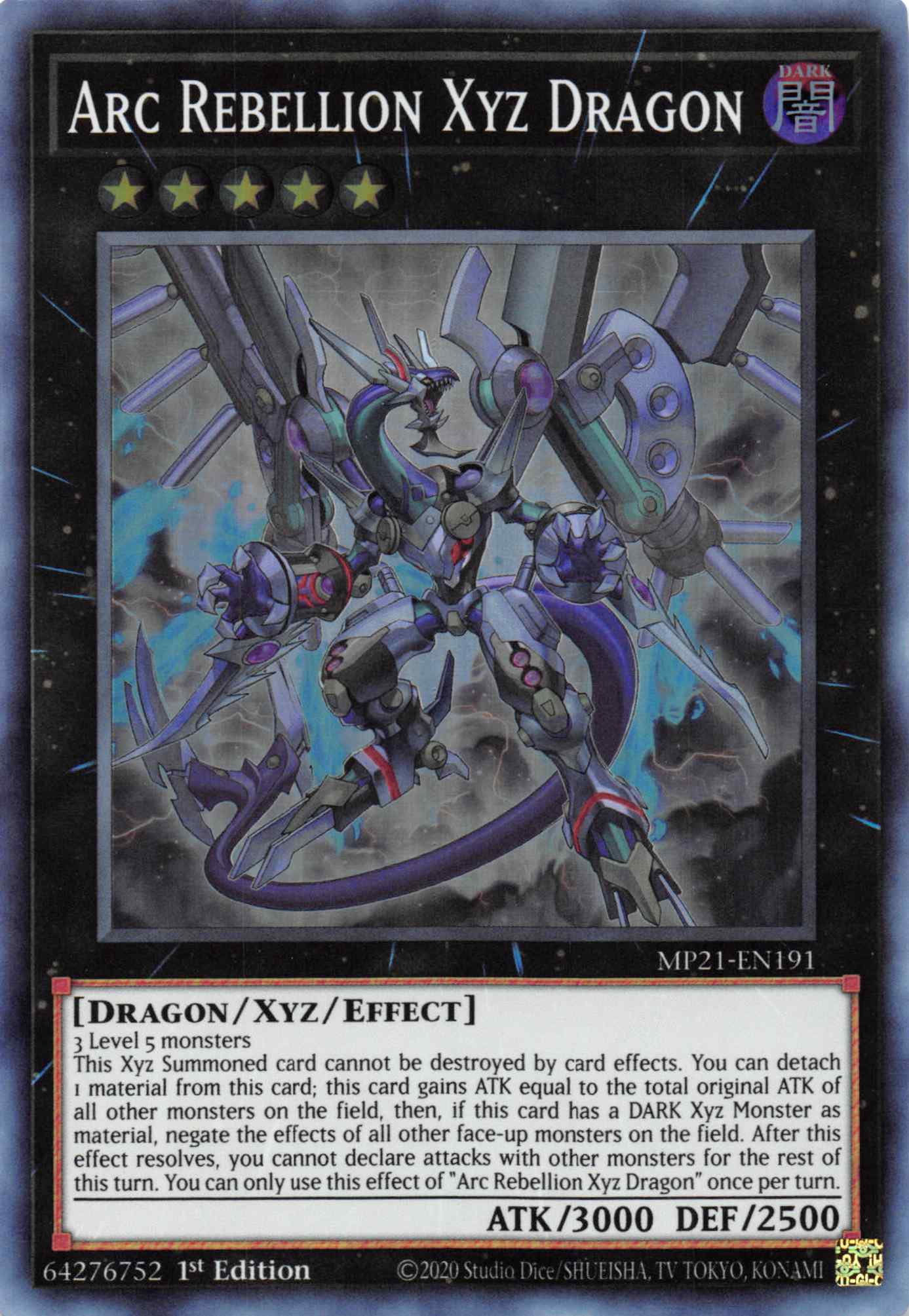 Arc Rebellion Xyz Dragon [MP21-EN191] Super Rare | Tables and Towers