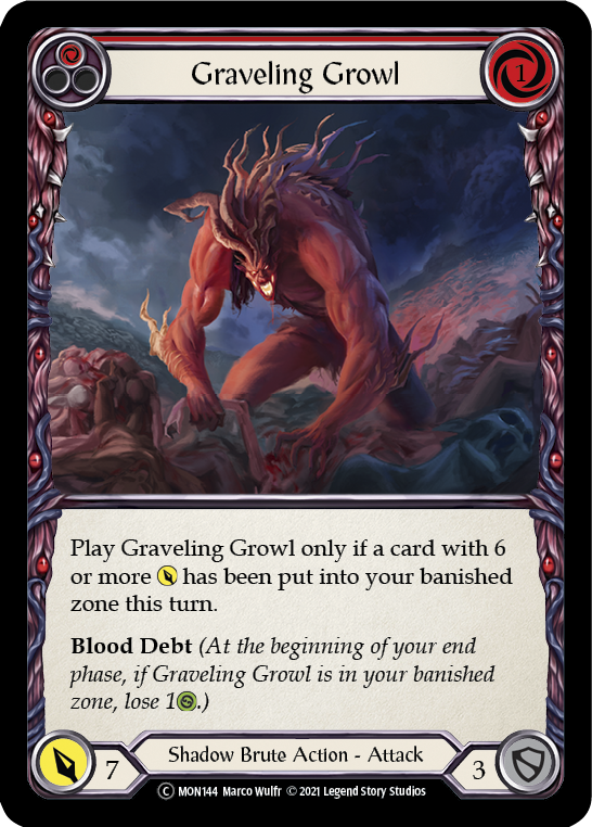 Graveling Growl (Red) [U-MON144-RF] (Monarch Unlimited)  Unlimited Rainbow Foil | Tables and Towers