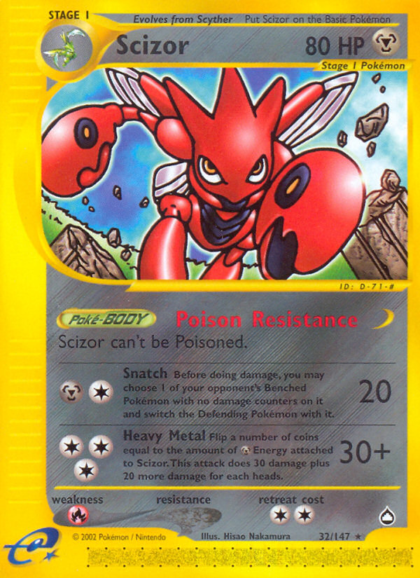 Scizor (32/147) [Aquapolis] | Tables and Towers