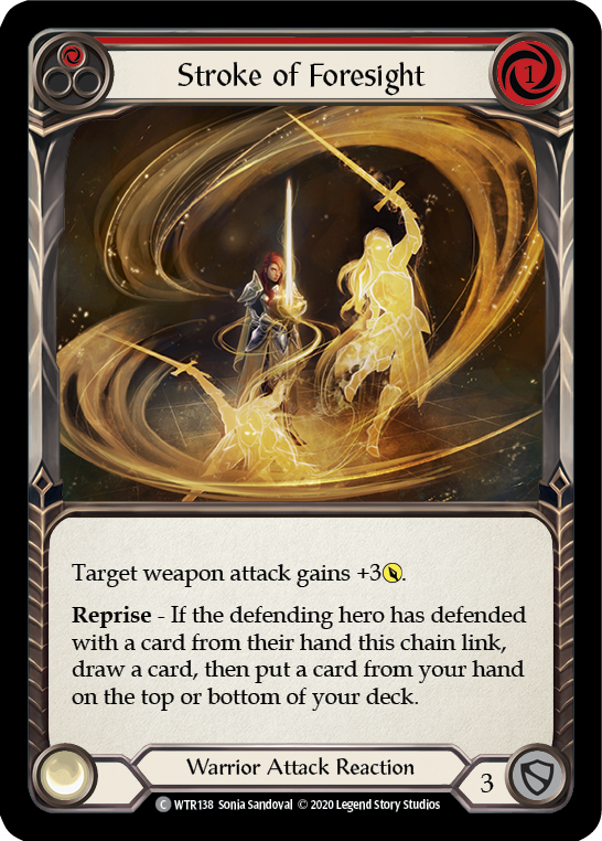 Stroke of Foresight (Red) [U-WTR138] (Welcome to Rathe Unlimited)  Unlimited Rainbow Foil | Tables and Towers