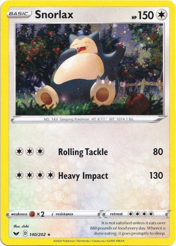 Snorlax (140/202) (Cosmos Holo) [Sword & Shield: Base Set] | Tables and Towers