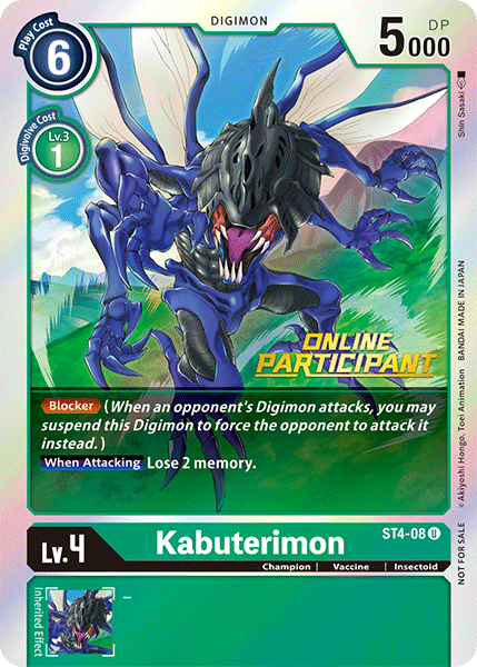 Kabuterimon [ST4-08] (Online Participant) [Starter Deck: Giga Green Promos] | Tables and Towers