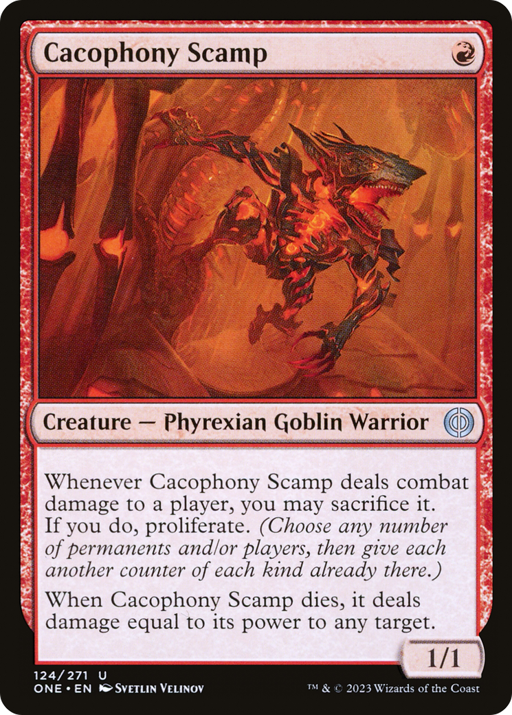 Cacophony Scamp [Phyrexia: All Will Be One] | Tables and Towers