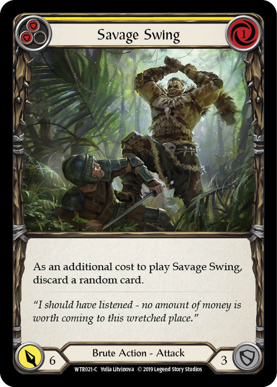 Savage Swing (Yellow) [WTR021-C] (Welcome to Rathe)  Alpha Print Normal | Tables and Towers