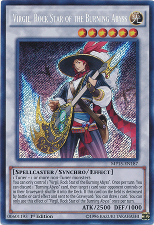 Virgil, Rock Star of the Burning Abyss [MP15-EN187] Secret Rare | Tables and Towers