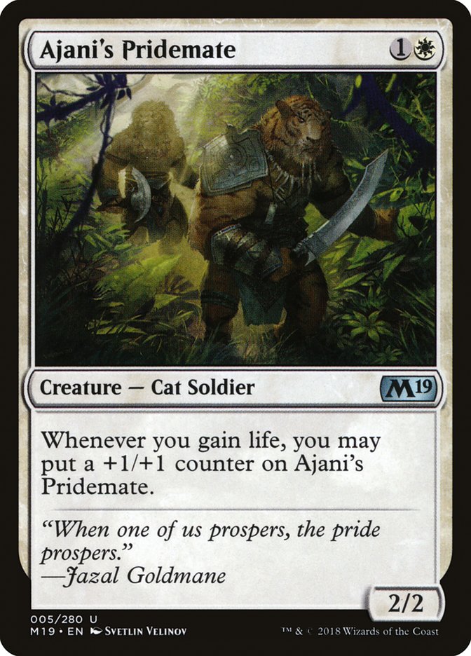 Ajani's Pridemate [Core Set 2019] | Tables and Towers