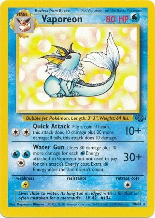 Vaporeon (28/64) [Jungle Unlimited] | Tables and Towers