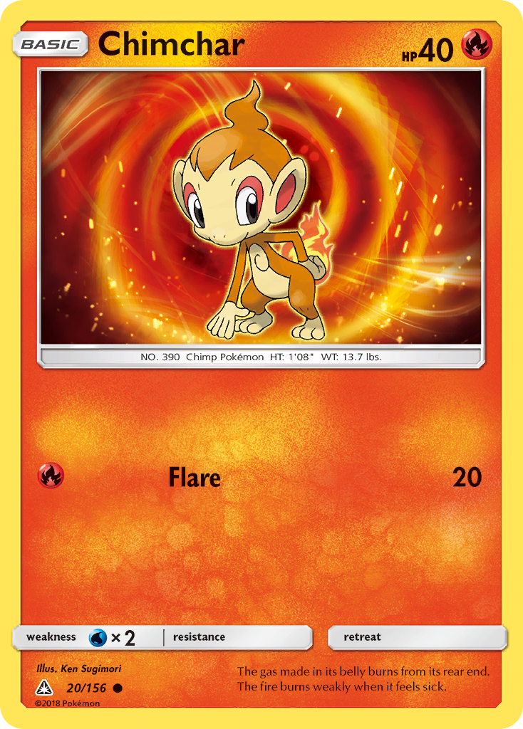 Chimchar (20/156) [Sun & Moon: Ultra Prism] | Tables and Towers