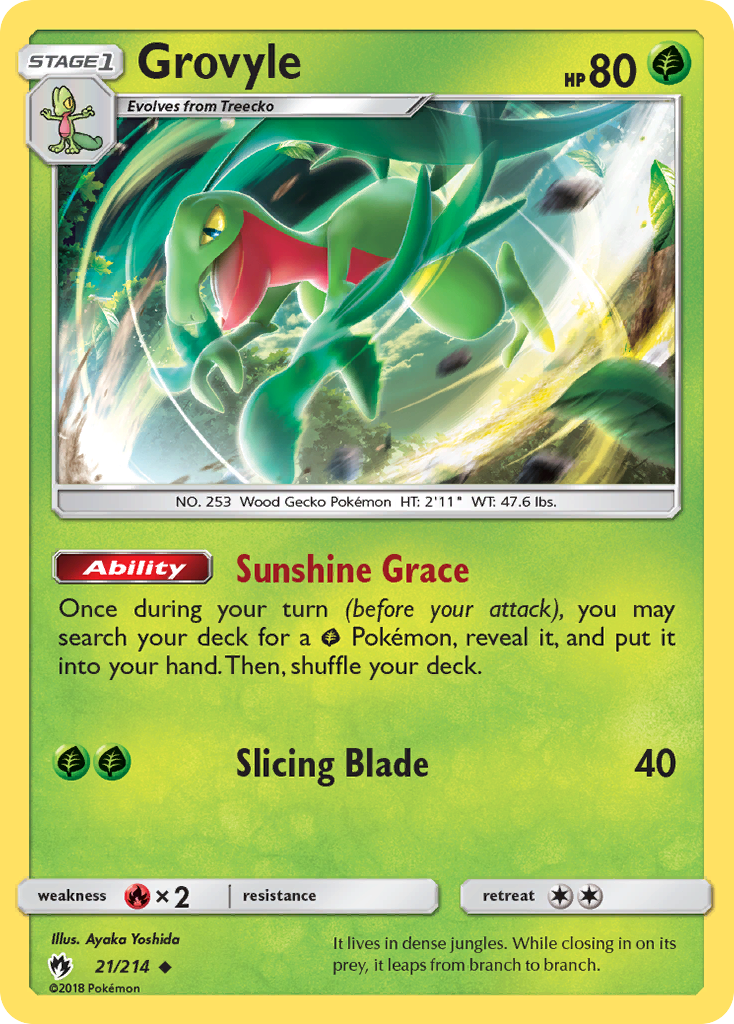 Grovyle (21/214) [Sun & Moon: Lost Thunder] | Tables and Towers