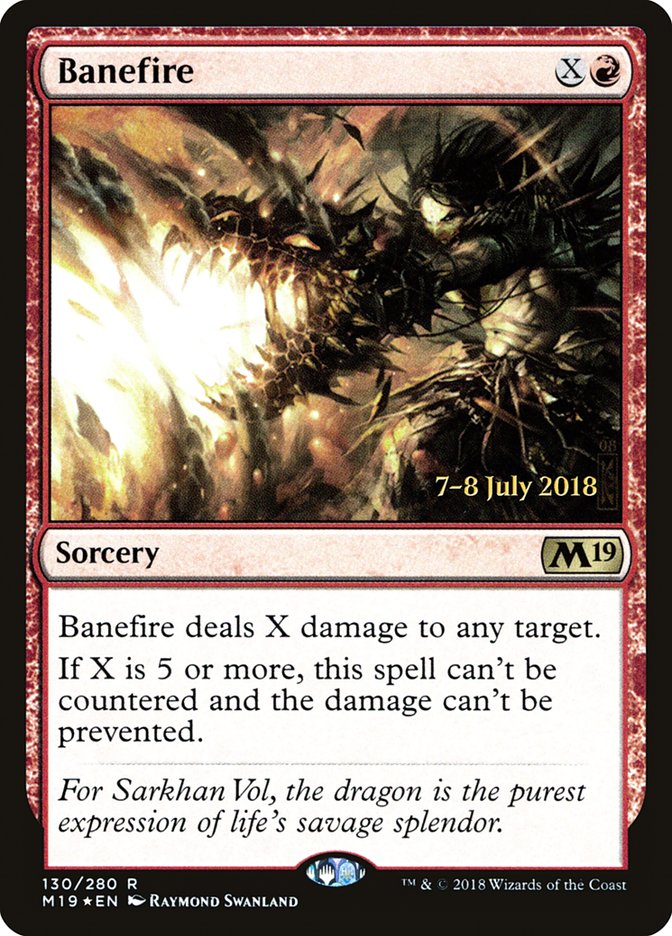 Banefire [Core Set 2019 Prerelease Promos] | Tables and Towers