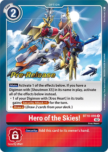 Hero of the Skies! [BT10-095] [Xros Encounter Pre-Release Cards] | Tables and Towers