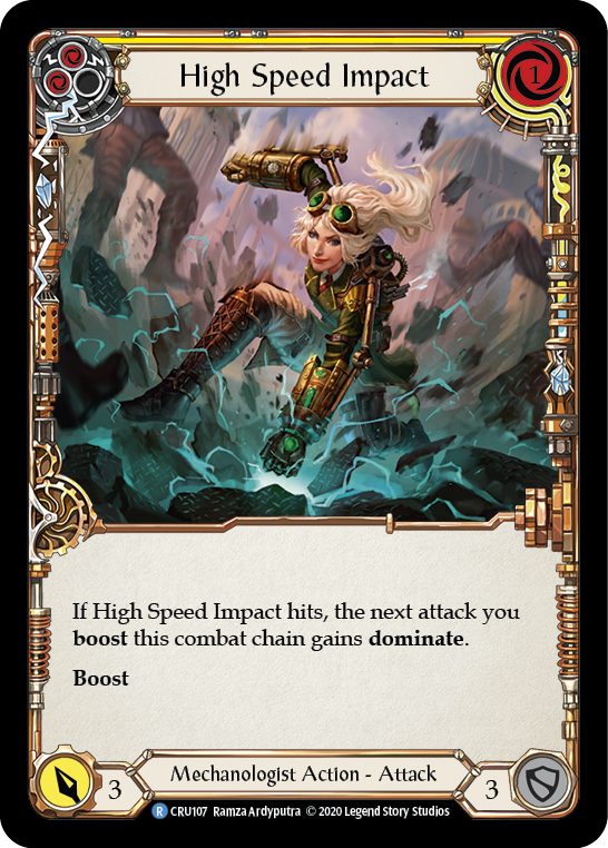 High Speed Impact (Yellow) [CRU107] (Crucible of War)  1st Edition Rainbow Foil | Tables and Towers