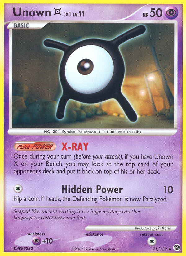 Unown X (71/132) [Diamond & Pearl: Secret Wonders] | Tables and Towers