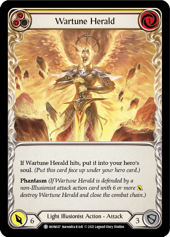 Wartune Herald (Yellow) [MON027] (Monarch)  1st Edition Normal | Tables and Towers