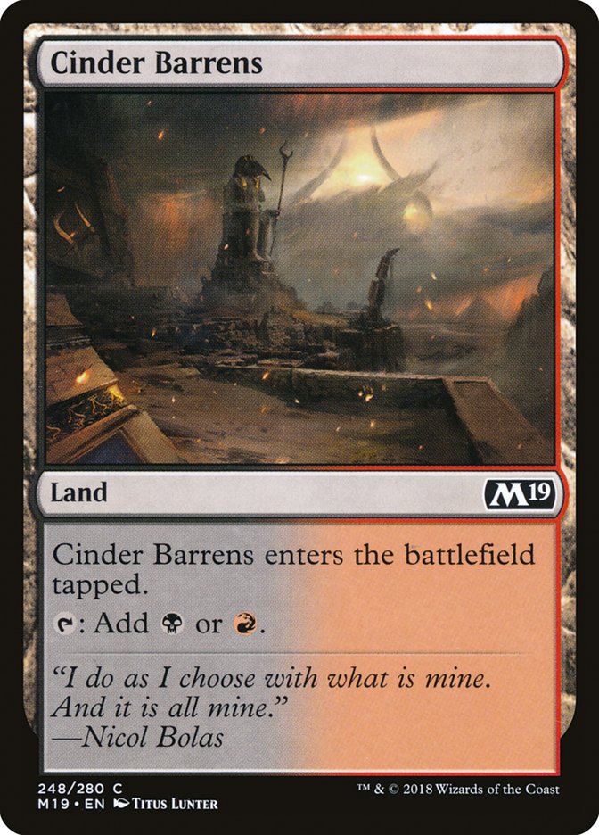 Cinder Barrens [Core Set 2019] | Tables and Towers