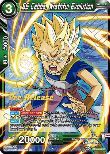 SS Cabba, Wrathful Evolution (BT16-059) [Realm of the Gods Prerelease Promos] | Tables and Towers