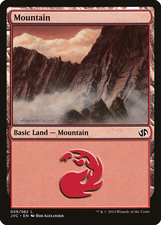 Mountain (61) [Duel Decks Anthology] | Tables and Towers