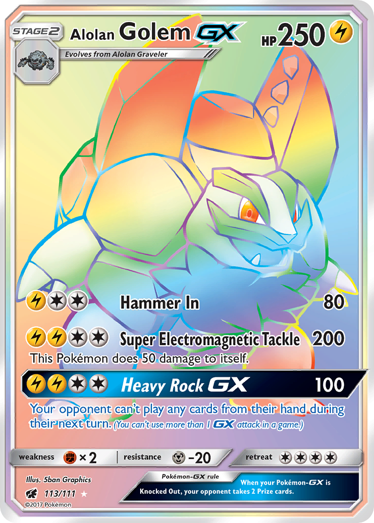 Alolan Golem GX (113/111) [Sun & Moon: Crimson Invasion] | Tables and Towers