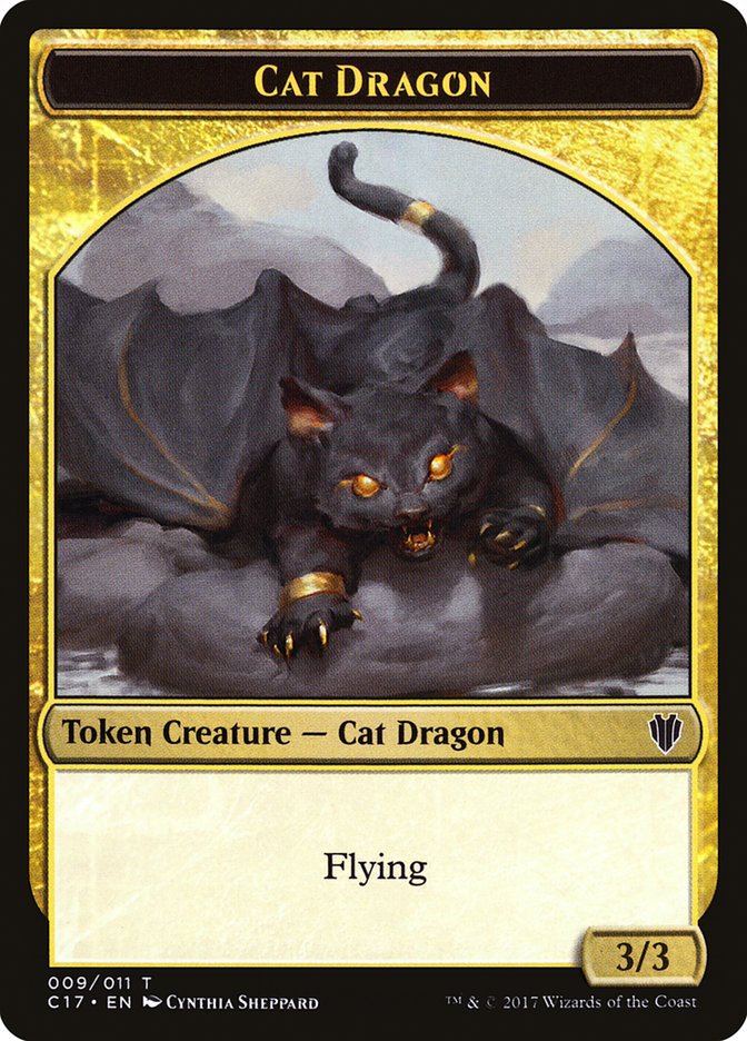 Cat Dragon // Dragon (007) Double-Sided Token [Commander 2017 Tokens] | Tables and Towers