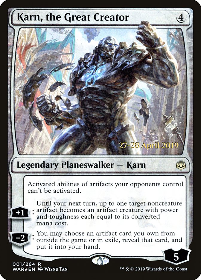 Karn, the Great Creator [War of the Spark Prerelease Promos] | Tables and Towers