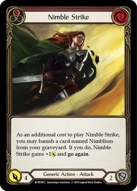 Nimble Strike (Red) [WTR185-C] (Welcome to Rathe)  Alpha Print Rainbow Foil | Tables and Towers