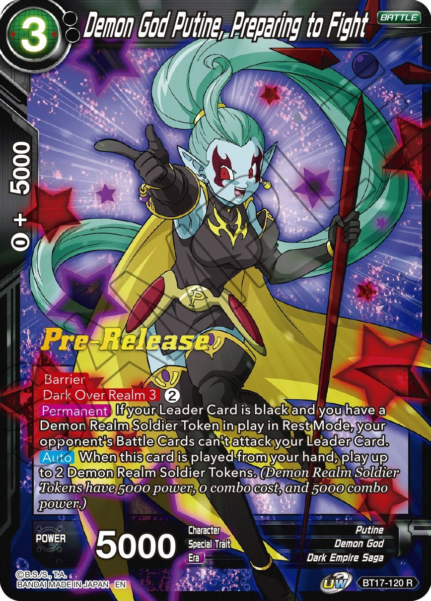 Demon God Putine, Preparing to Fight (BT17-120) [Ultimate Squad Prerelease Promos] | Tables and Towers