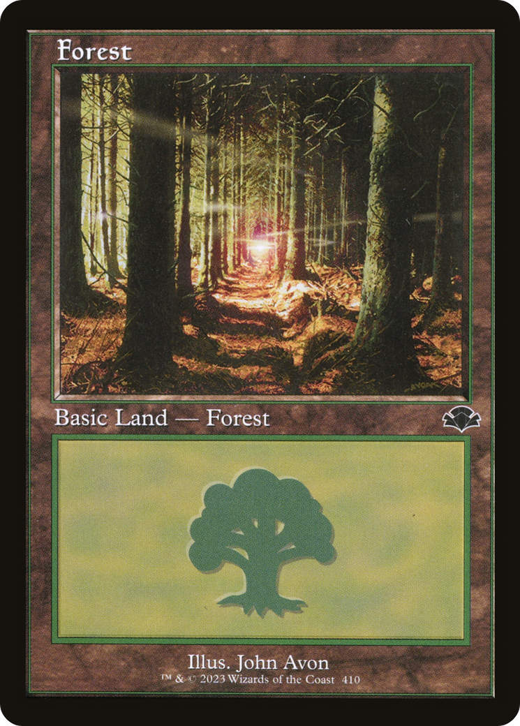 Forest (410) (Retro) [Dominaria Remastered] | Tables and Towers