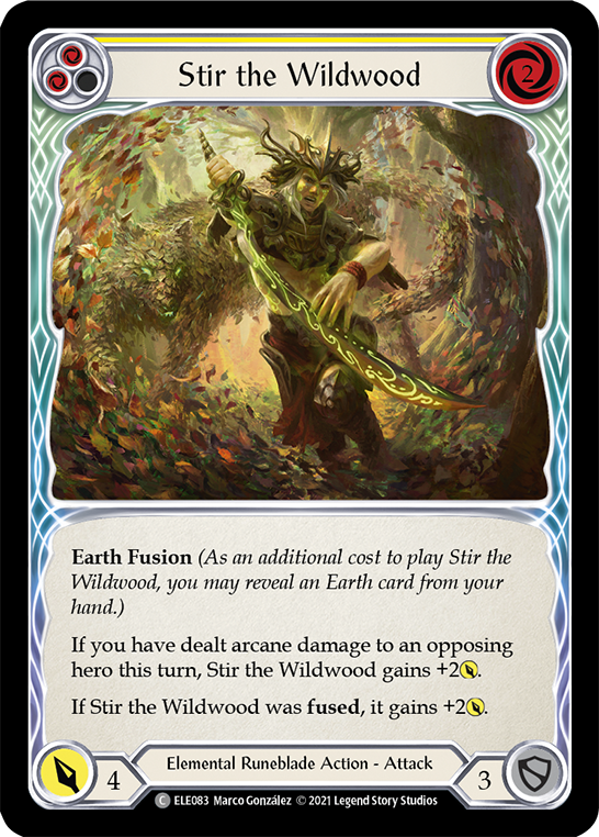 Stir the Wildwood (Yellow) [ELE083] (Tales of Aria)  1st Edition Rainbow Foil | Tables and Towers