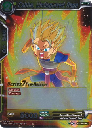 Cabba, Undisguised Rage (BT7-081_PR) [Assault of the Saiyans Prerelease Promos] | Tables and Towers