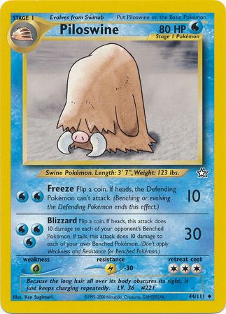 Piloswine (44/111) [Neo Genesis Unlimited] | Tables and Towers