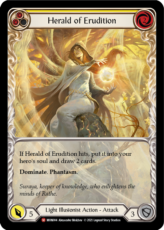 Herald of Erudition (Blue Extended Art) [MON004-EA] (Monarch)  1st Edition Rainbow Foil | Tables and Towers