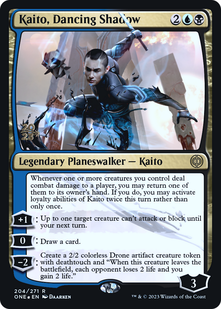 Kaito, Dancing Shadow [Phyrexia: All Will Be One Prerelease Promos] | Tables and Towers