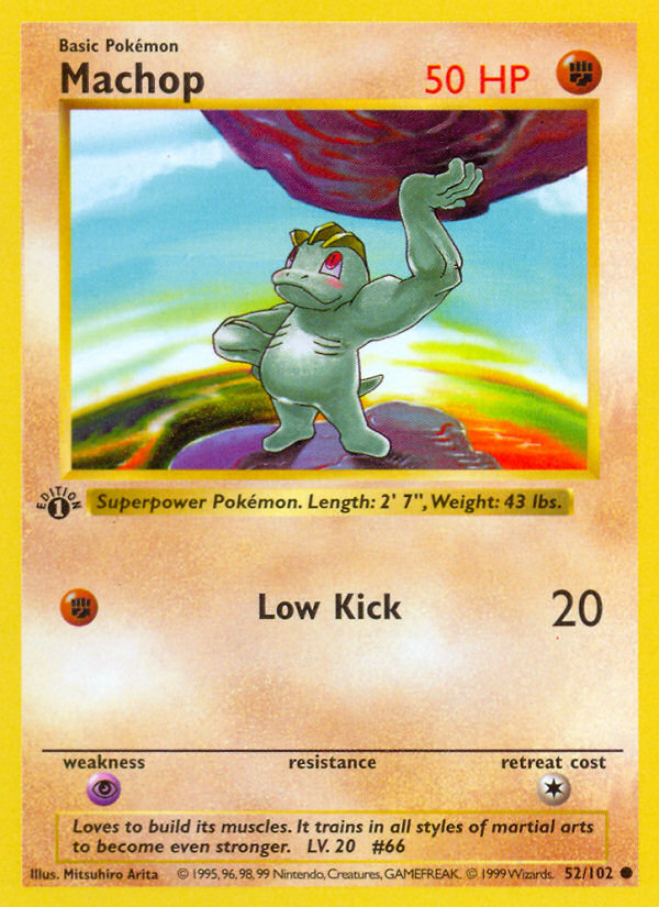 Machop (52/102) (Shadowless) [Base Set 1st Edition] | Tables and Towers