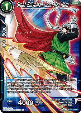 Great Saiyaman, Call of a Hero (BT14-040) [Cross Spirits] | Tables and Towers