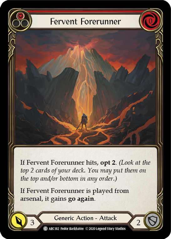 Fervent Forerunner (Red) [U-ARC182] (Arcane Rising Unlimited)  Unlimited Rainbow Foil | Tables and Towers